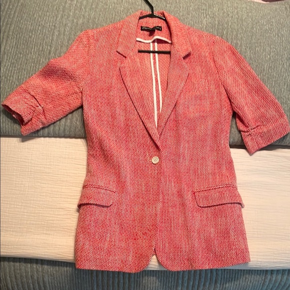 Elizabeth and James Jackets & Blazers - Elizabeth and James Red/White Textured Blazer Jacket